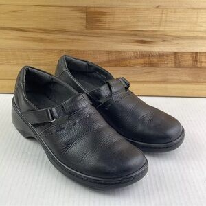 Clarks 37405 Woman's Mary Jane Closed-Toe Loafers Black Leather Size 10